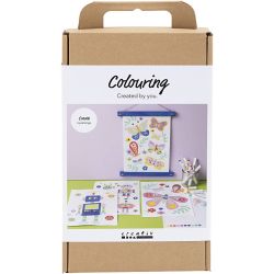 Craft Kit Colouring, Butterfly and robot, happy colours, 1 pack