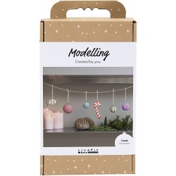 Craft Kit Modelling, Pulp Christmas figures, assorted colours, 1 pack