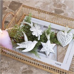 Mini Craft Kit Decoration, Christmas ornament, silver metal, 1 pack
