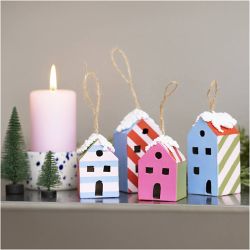 Mini Craft Kit Decoration, Houses, colorful, 1 pack
